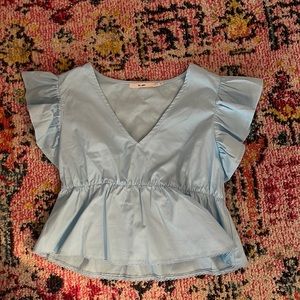 Frilly baby blue cropped top